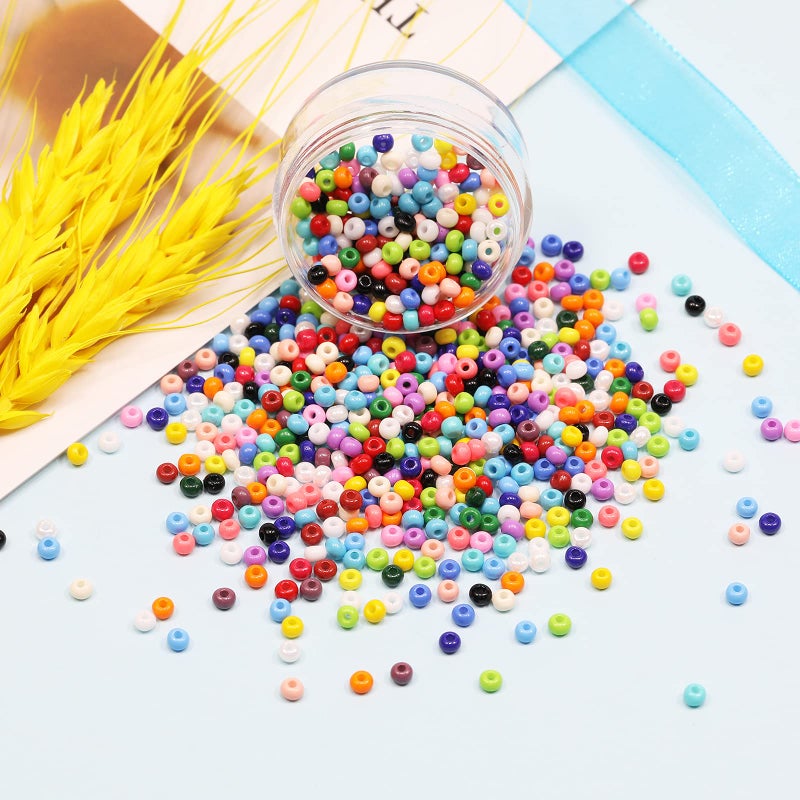BALABEAD 3mm Round Size Almost Uniform Glass Seed Beads with Beading Kit, About 7800pcs in Box 24 Multicolor Assortment Size 8/0 Craft Seed Beads for Jewelry Making,(about 325pcs/Color, 24 Colors) - Image 2